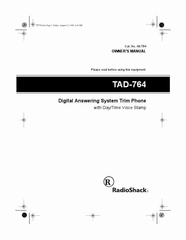 Radio Shack Answering Machine TAD-764-page_pdf